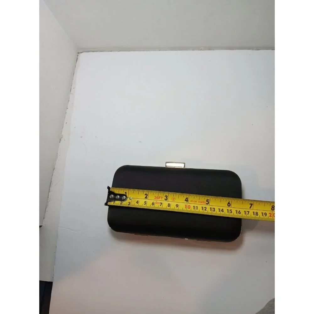 Giorgio Armani Parfums Matte Black Cosmetics Satin Snap Clutch Purse Case
